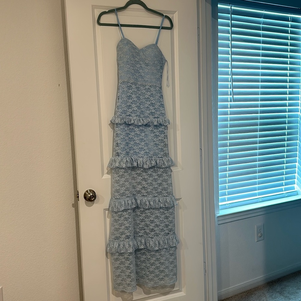 Fashion Nova  light blue maxi dress